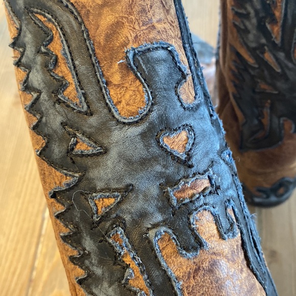 Corral Vintage Brown/Blue Tall Eagle Overlay Boots R2514 - Picture 10 of 15